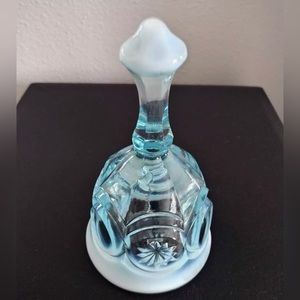 Fenton Blue Opalescent Glass Bell